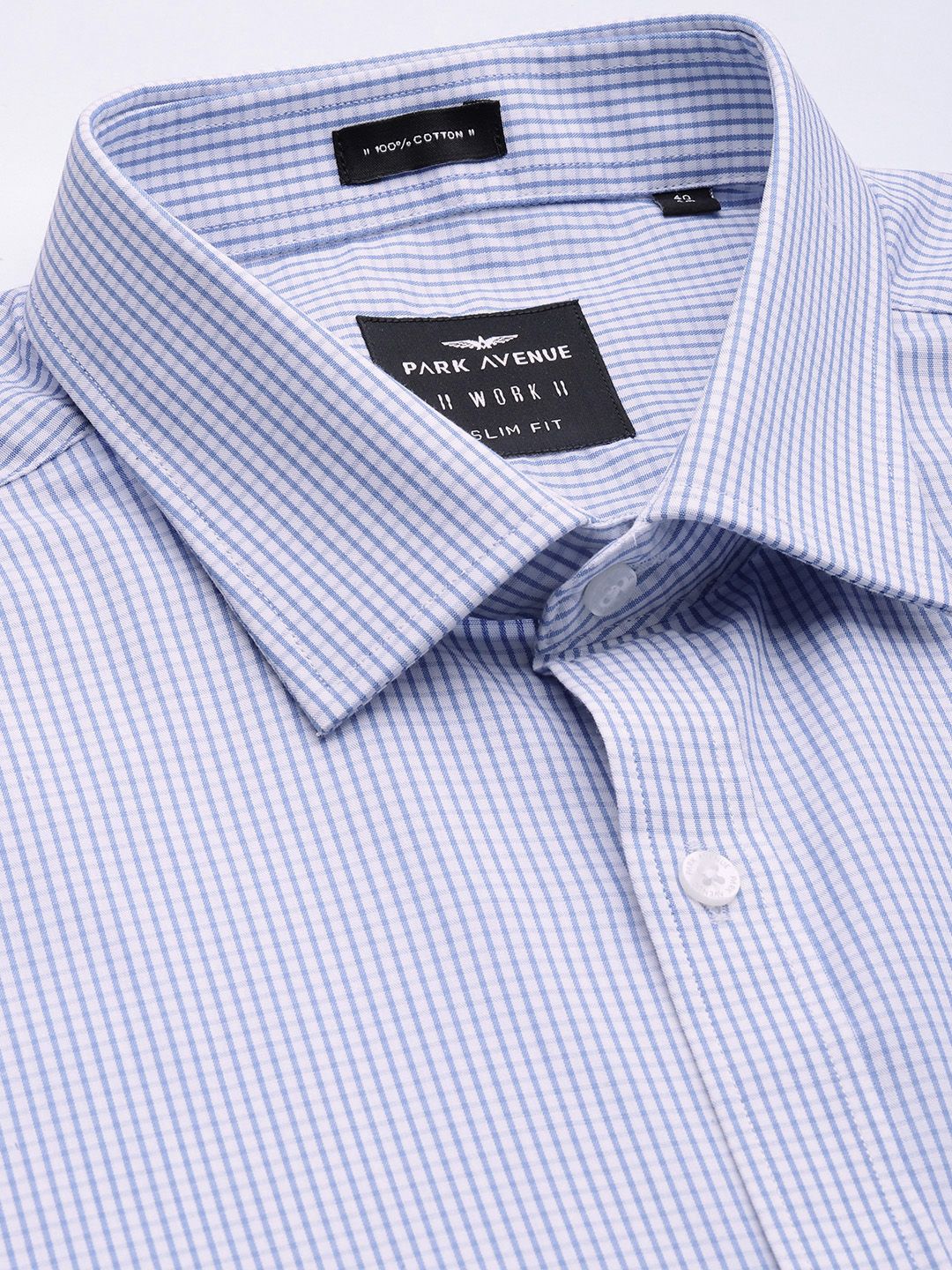 Park Avenue Pure Cotton Slim Fit Micro Checks Opaque Formal Shirt