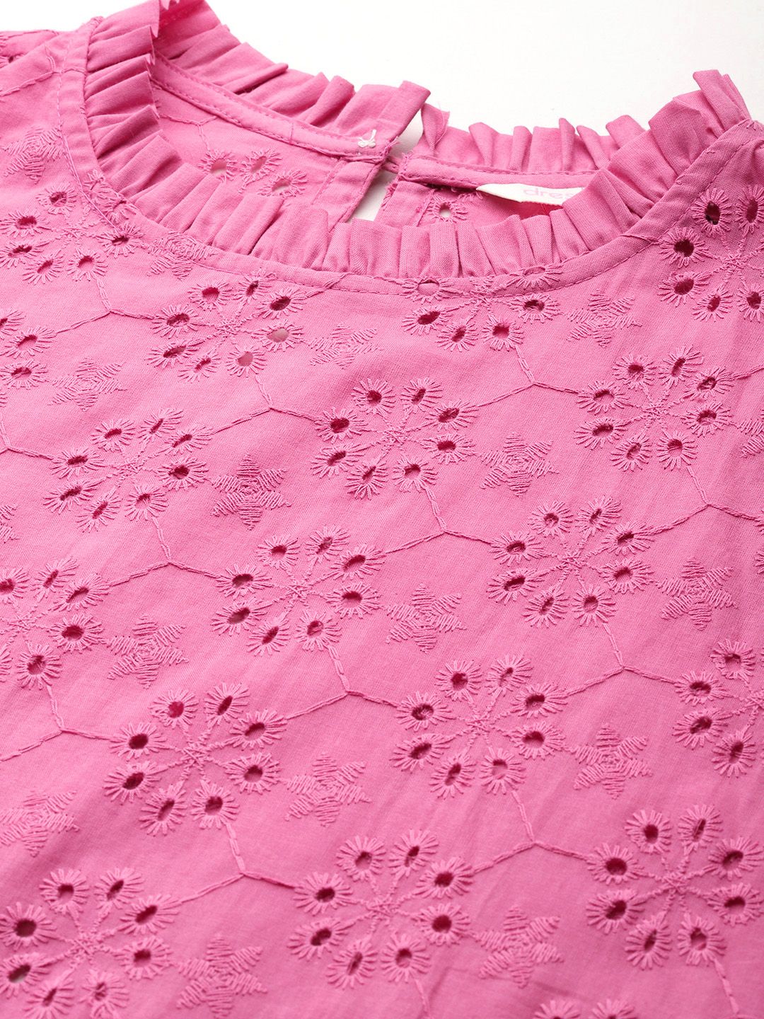 Dressberry Pure Cotton Extended Sleves Schiffli Top
