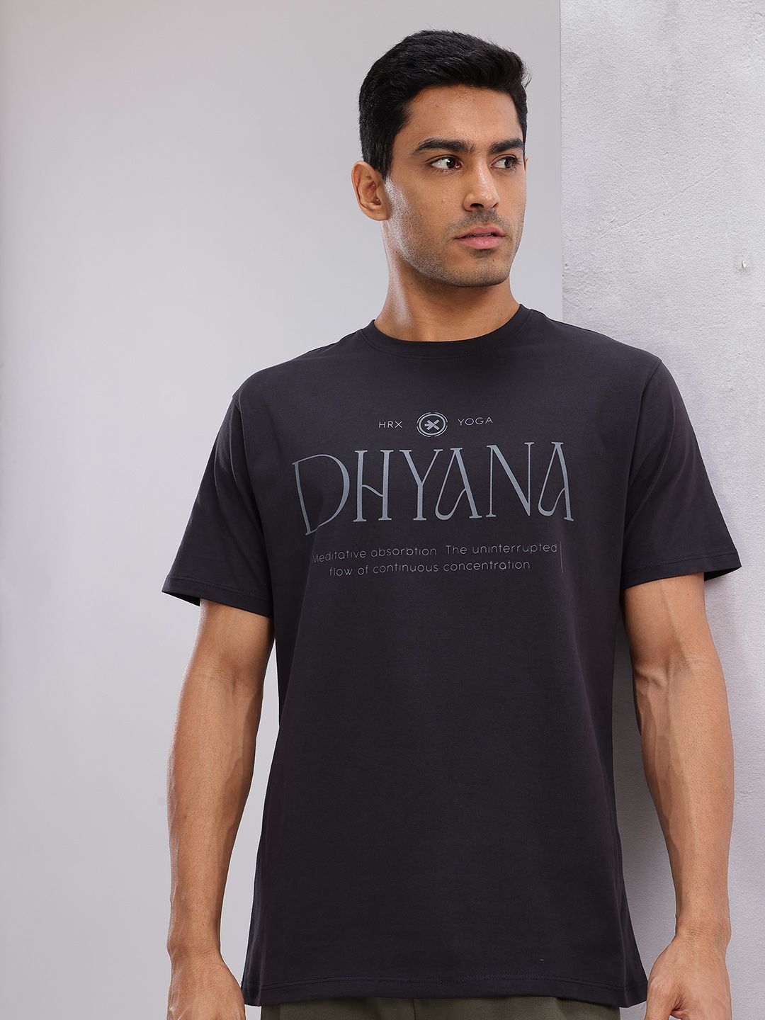 HRX by Hrithik Roshan Printed Pure Cotton Yoga T-shirt