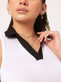 DressBerry Textured Fitted Crop Top