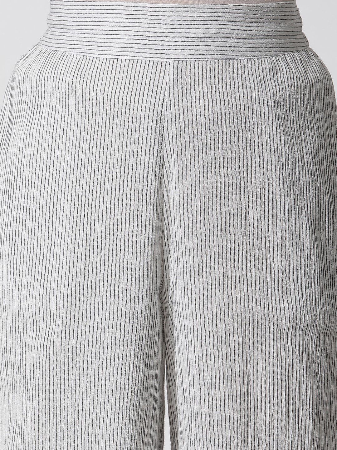 W Women Striped Loose Fit Culotte Trousers