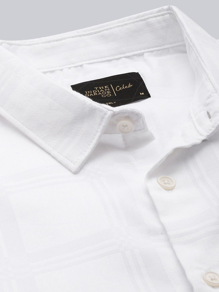 The Indian Garage Co Self-Checked Slim Fit Smart Casual Shirt