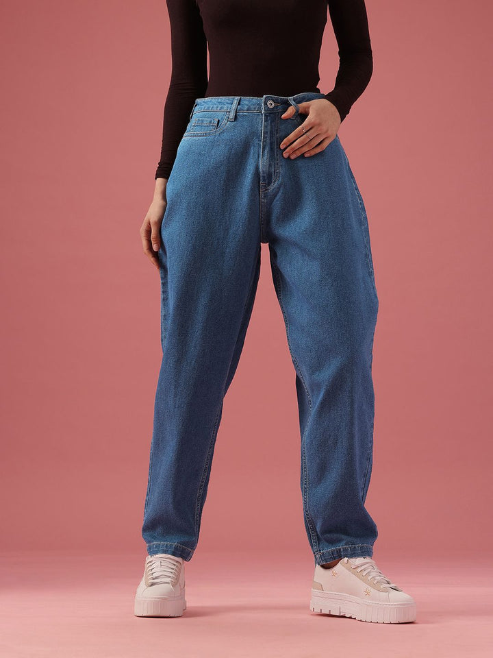 DressBerry Women Slouchy Fit High-Rise Light Fade Stretchable Jeans