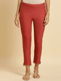 W Women Slim Fit Mid-Rise Cotton Regular Trousers