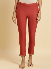 W Women Slim Fit Mid-Rise Cotton Regular Trousers