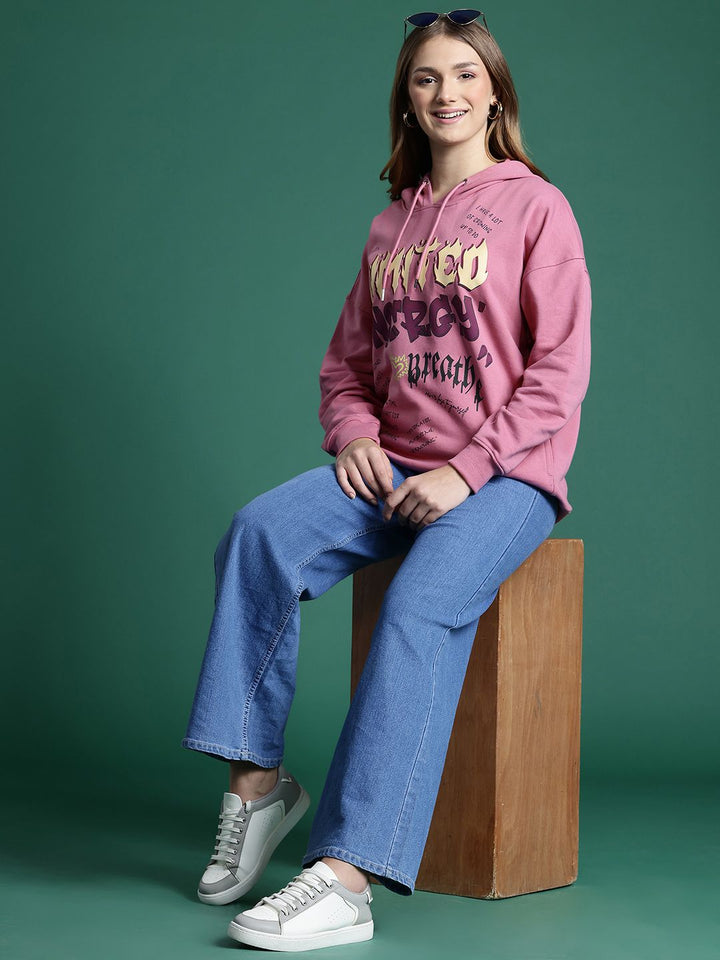 DressBerry Women Printed Hooded Sweatshirt