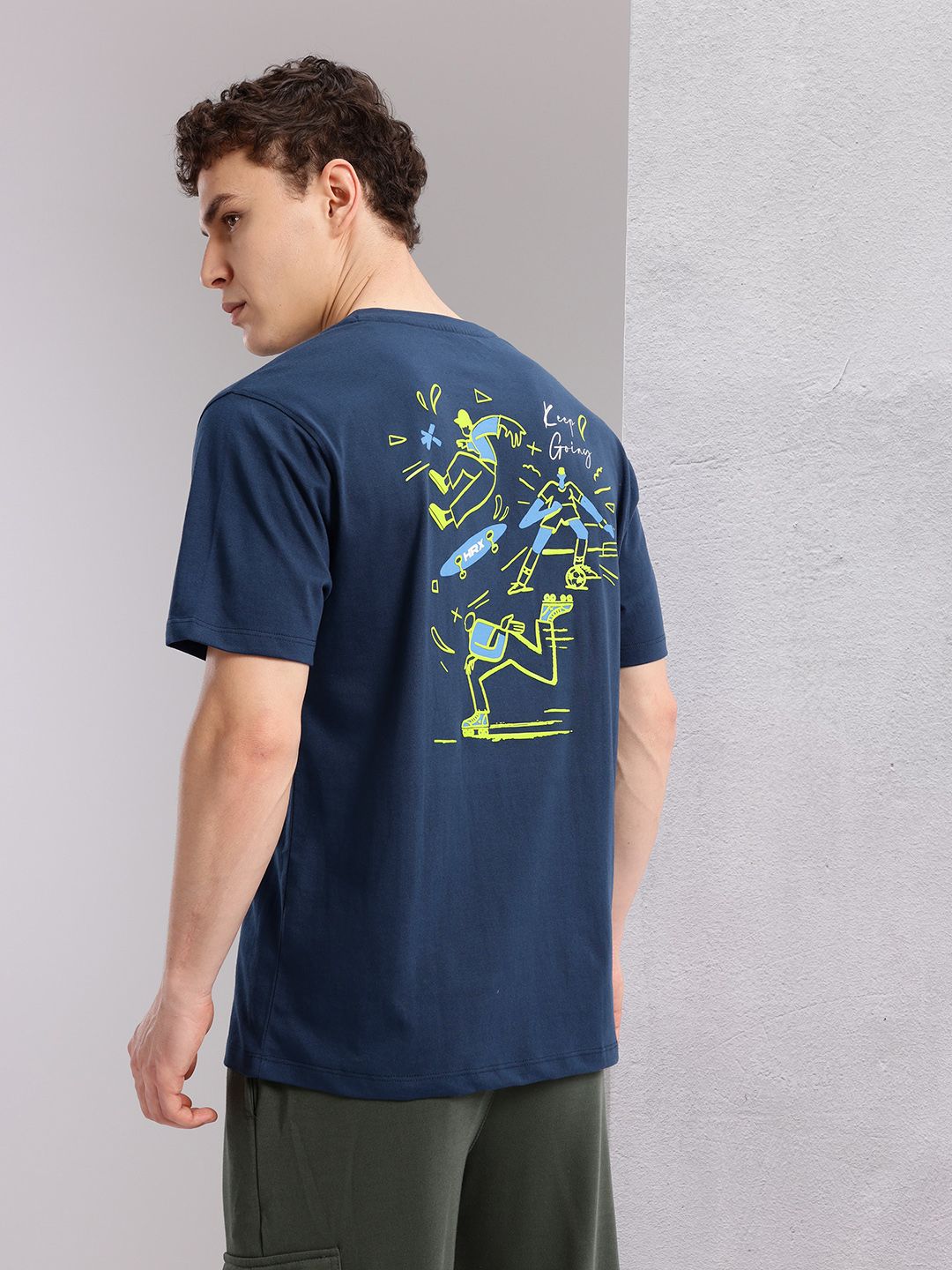 HRX by Hrithik Roshan Brand Logo Print Detail Round Neck Regular Fit T-shirt