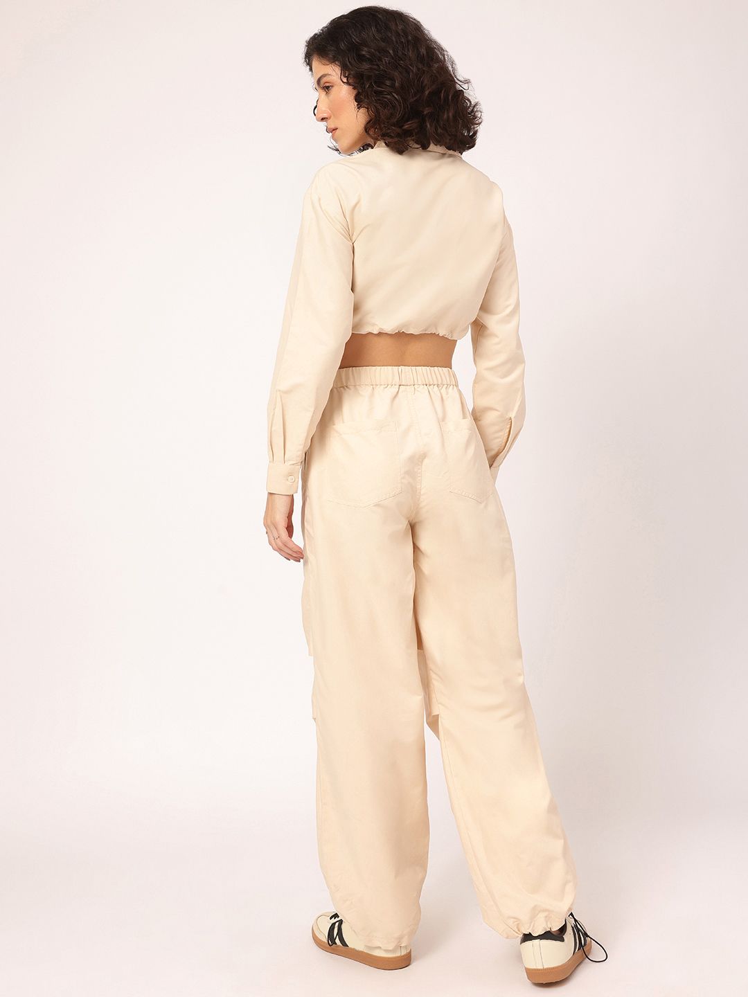 DressBerry Street Smart Styles Crop Shirt & Parachute Pants Co-Ords