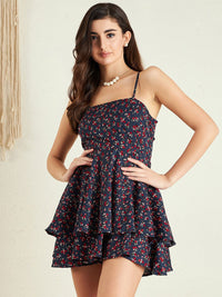 Berrylush Floral Printed Layered Playsuit