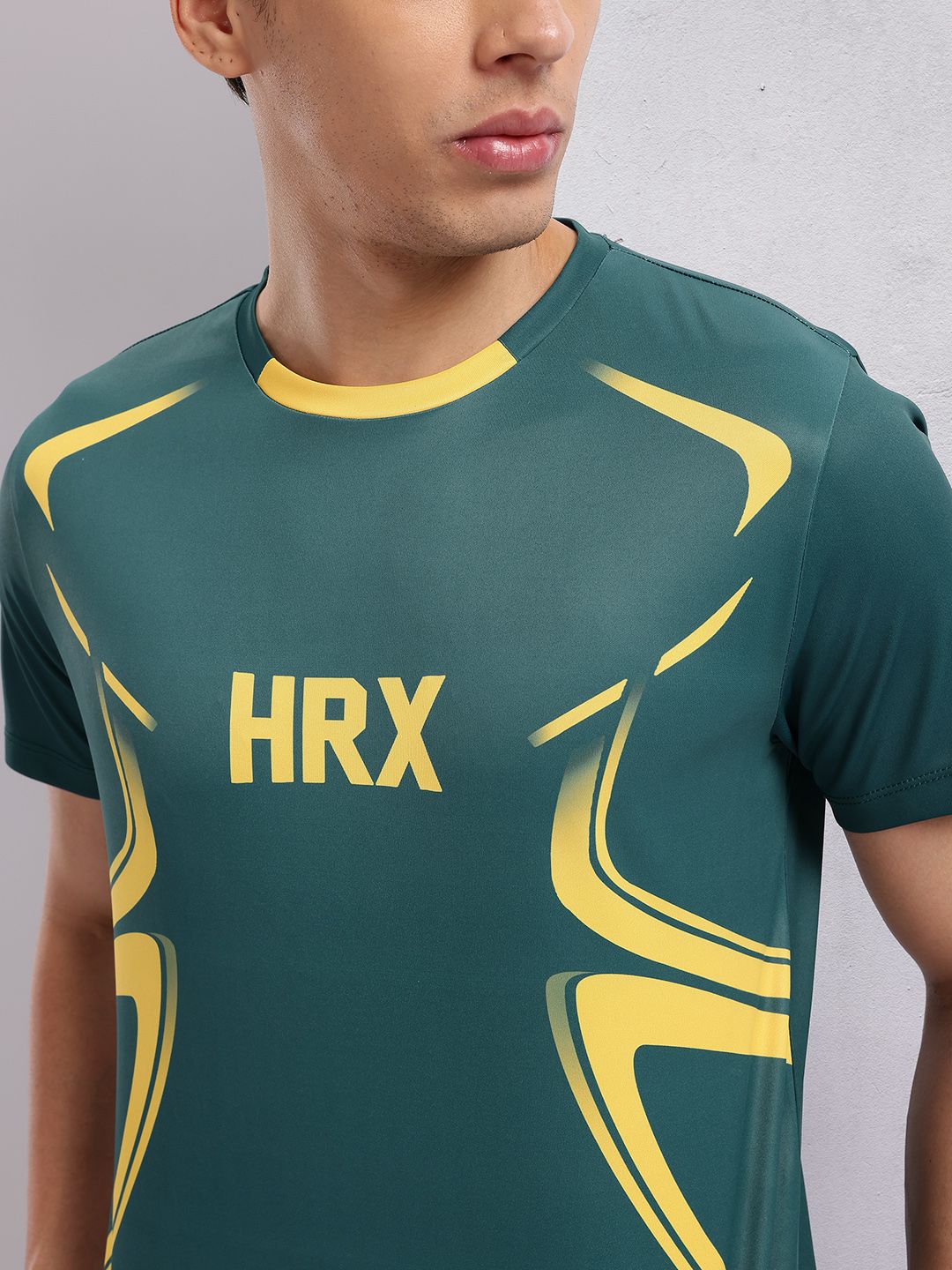 HRX by Hrithik Roshan Brand Logo & Abstract Printed Football T-shirt