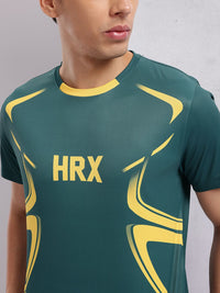 HRX by Hrithik Roshan Brand Logo & Abstract Printed Football T-shirt