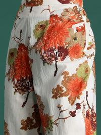 Indo Era Women Floral Printed Regular Pure Cotton Kurta with Trousers