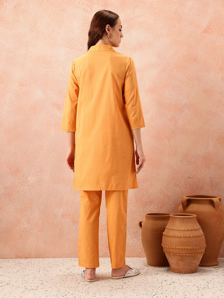 all about you Women Pure Cotton Shirt Kurta with Trousers
