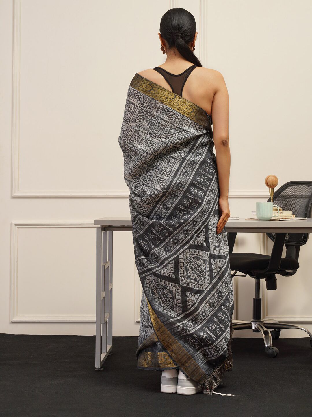 Tikhi Imli Polycotton Printed Ready to Wear Saree