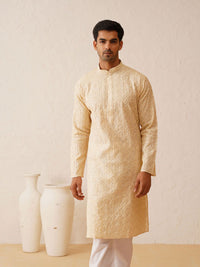 SOJANYA LUXE Men Floral Embroidered Regular Thread Work Kurta with Pyjamas