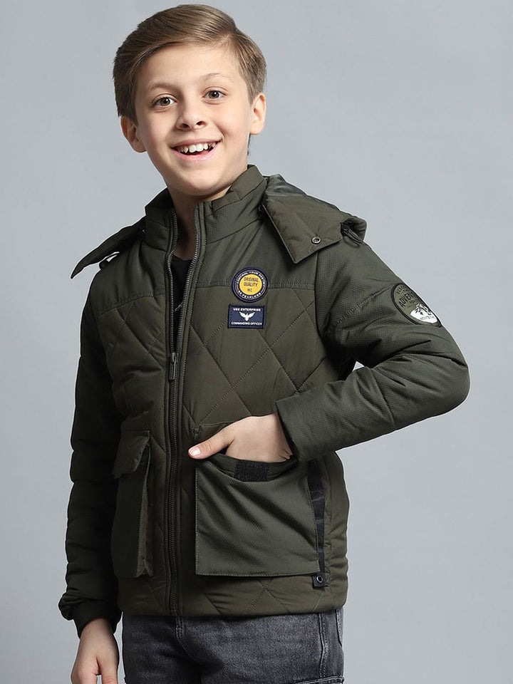 Monte Carlo Boys Hooded Solid Casual Lightweight Padded Jacket