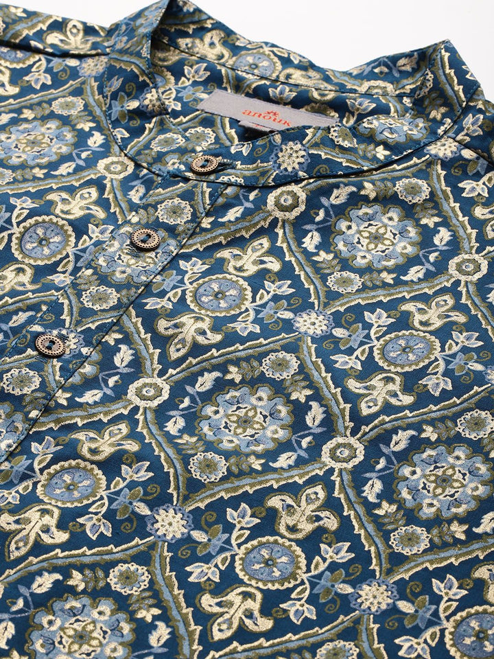 Anouk Men Ethnic Motifs Printed Regular Kurta with Churidar