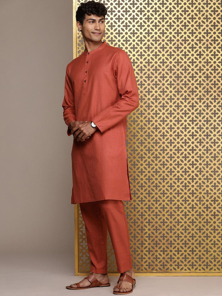 House of Pataudi Men Jashn Kurta & Trousers With Nehru Jacket
