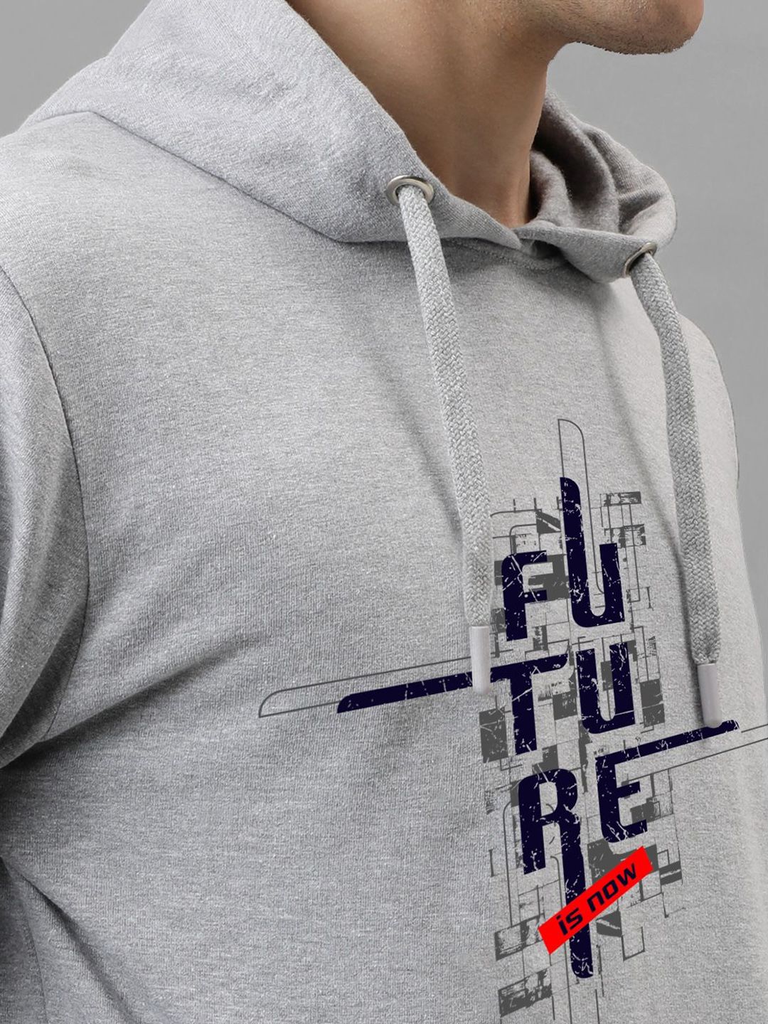 ADRO Men Printed Hooded Pullover Sweatshirt