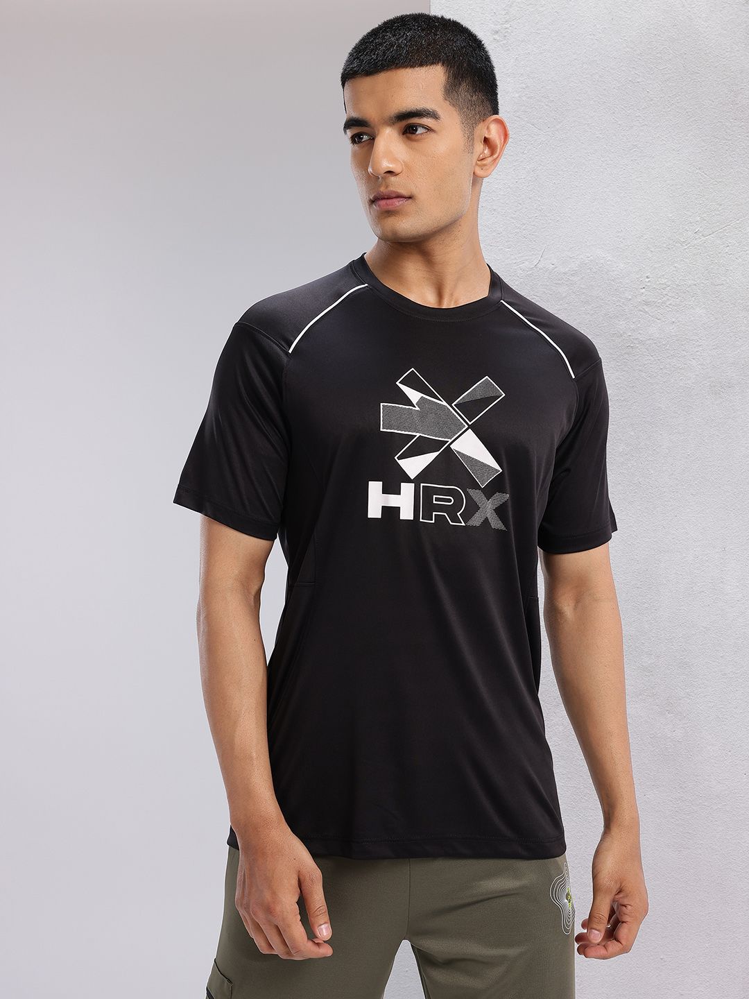HRX by Hrithik Roshan Brand Logo Print Rapid-Dry Training T-shirt