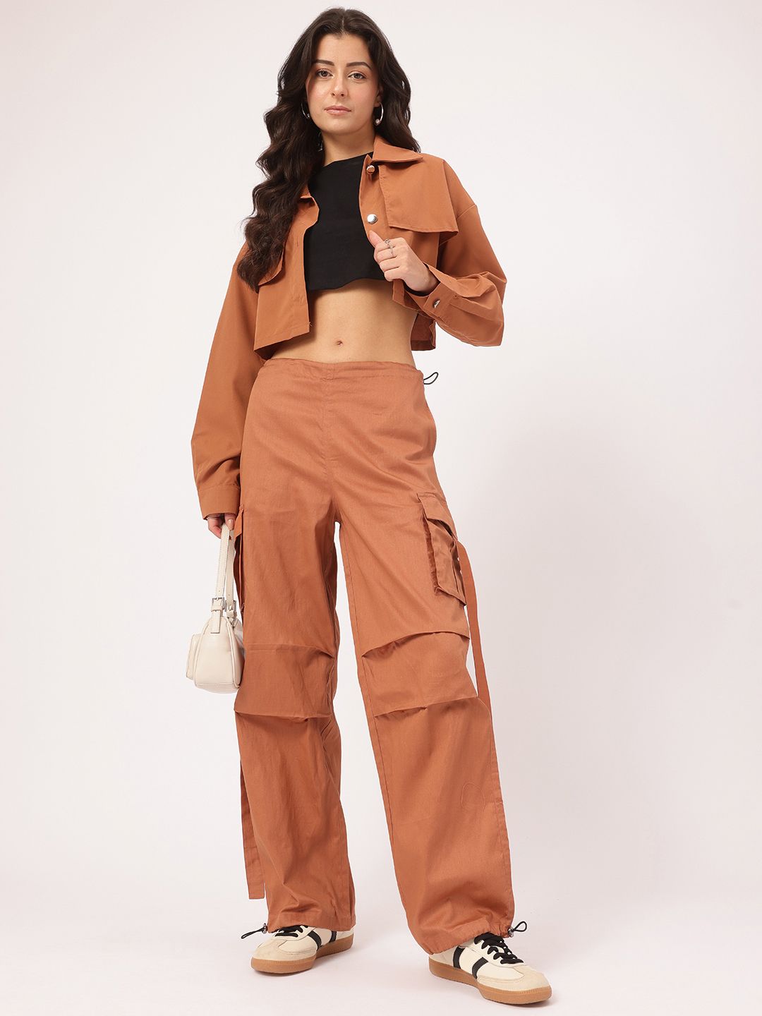 DressBerry Women Utility Chic Parachute Cargo Trousers