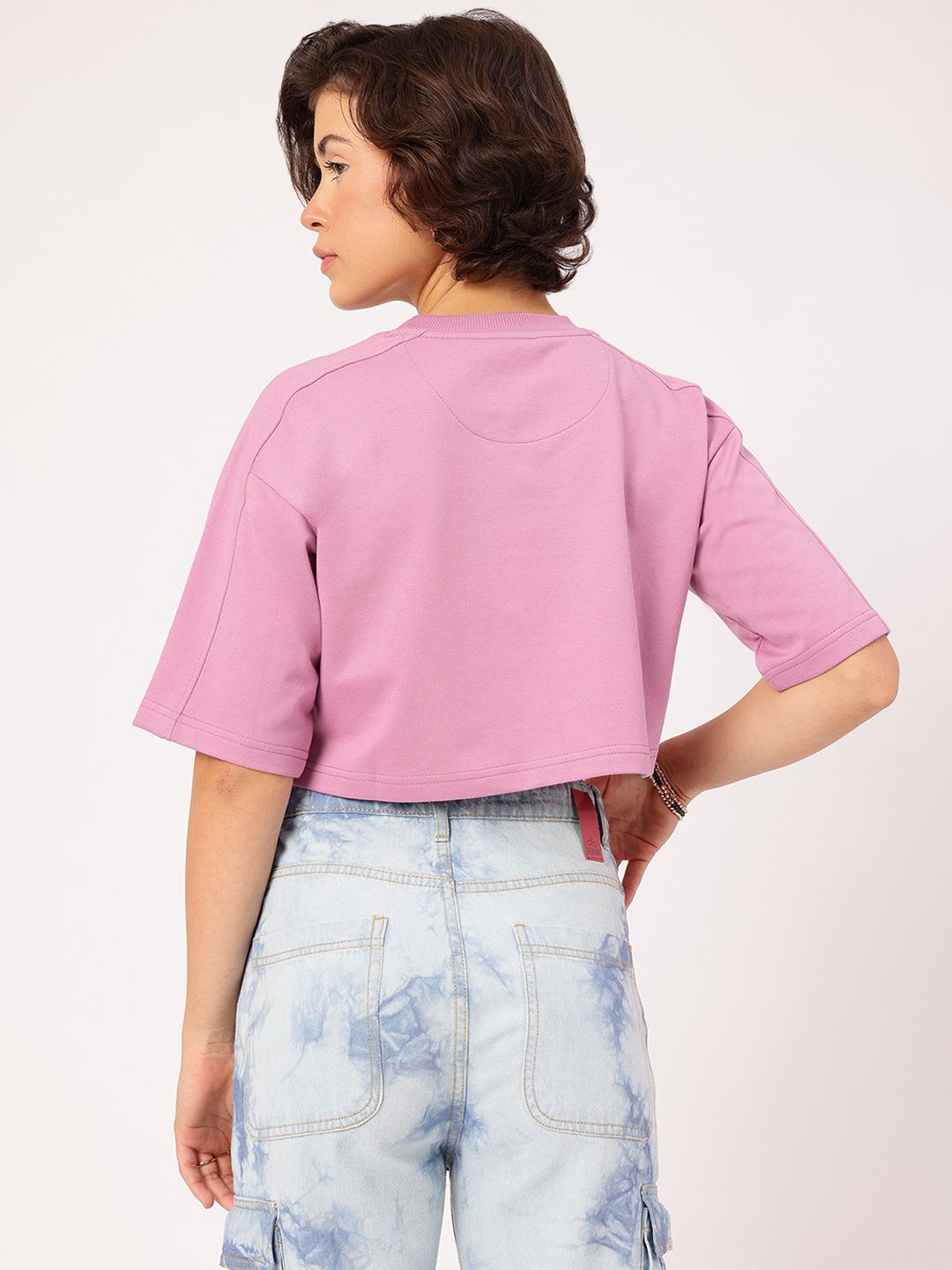 DressBerry Cut Out Detail Printed Boxy Sweatshirt