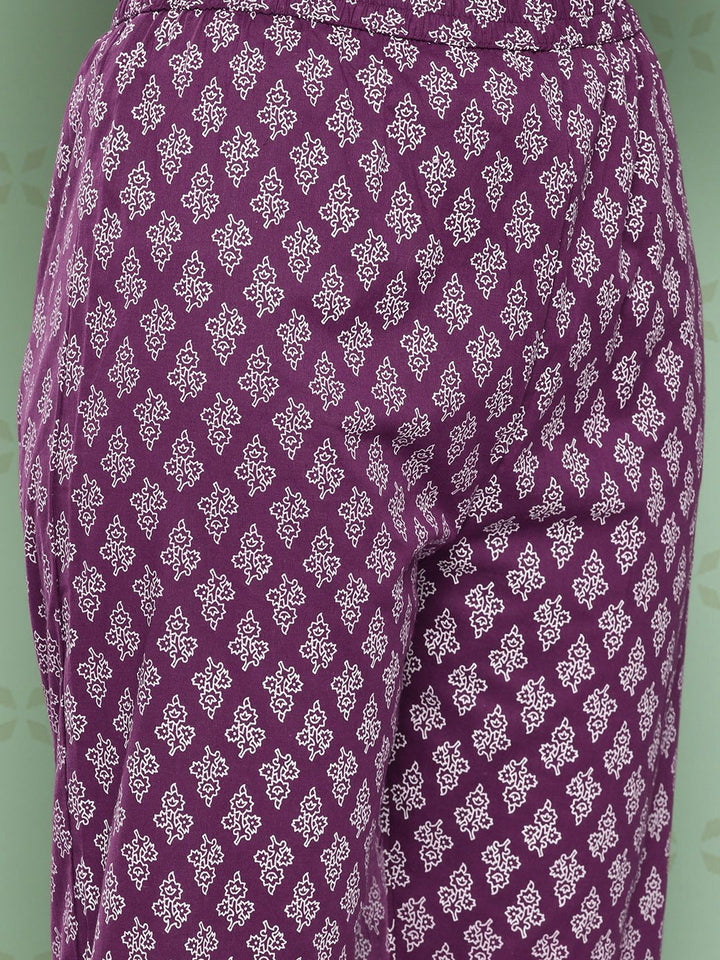 KALINI Women Ethnic Motifs Printed Empire Gotta Patti Kurta with Trousers & With Dupatta