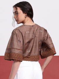 DressBerry Printed Schiffli Crop Top