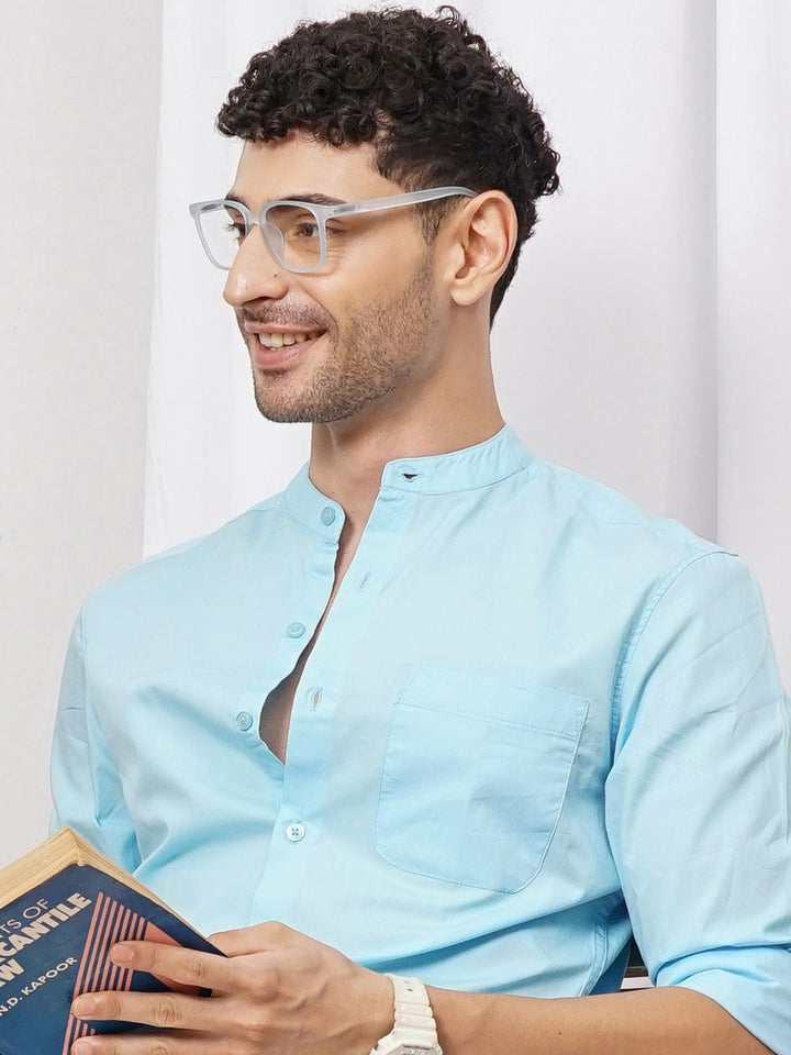 The Indian Garage Co Men Blue Solid Casual Shirt