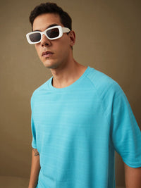 DILLINGER Men Solid Popcorn Structure Oversized Raglan T-Shirt