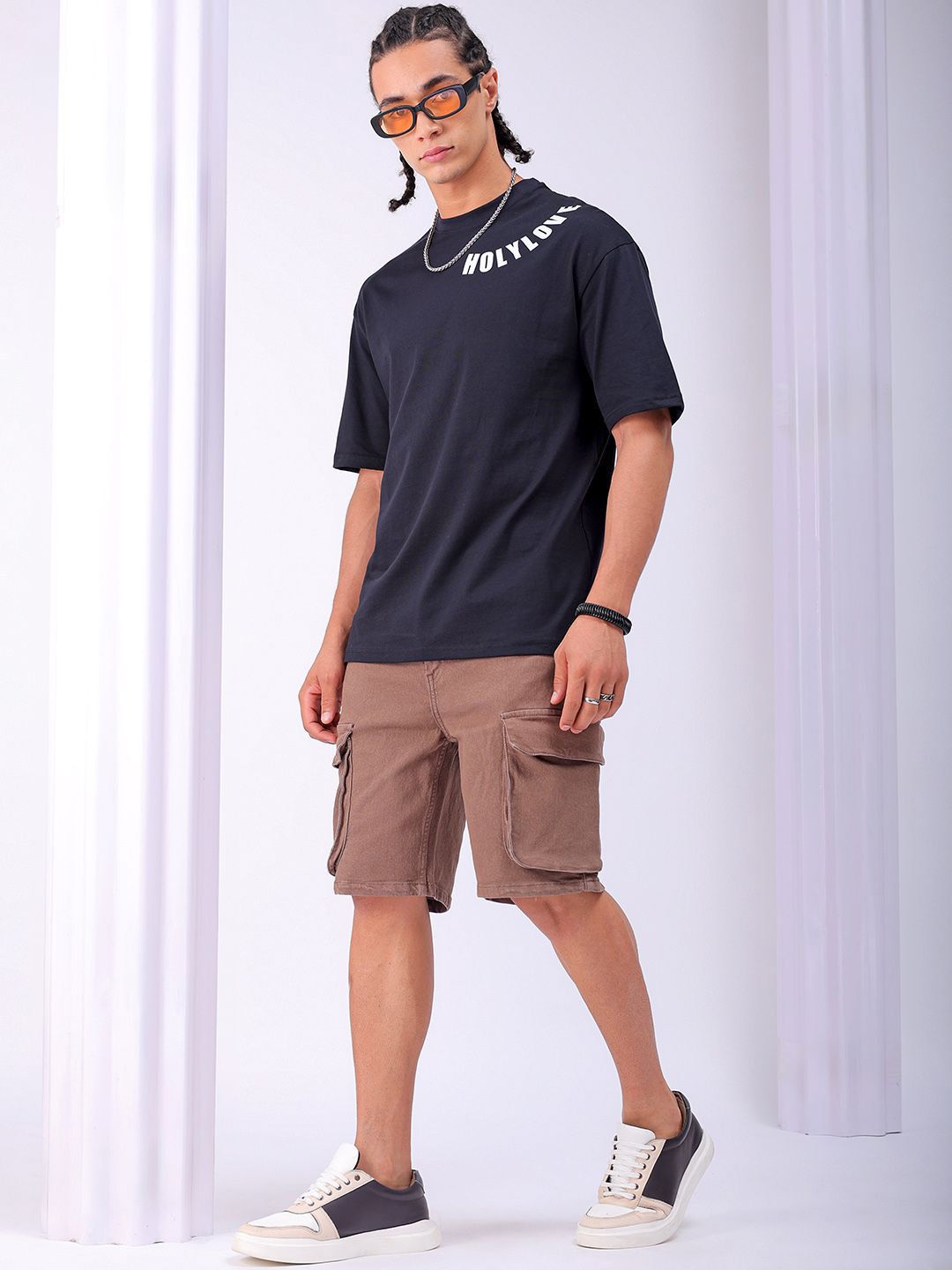 The Indian Garage Co Men Relaxed Fit Cargo Shorts