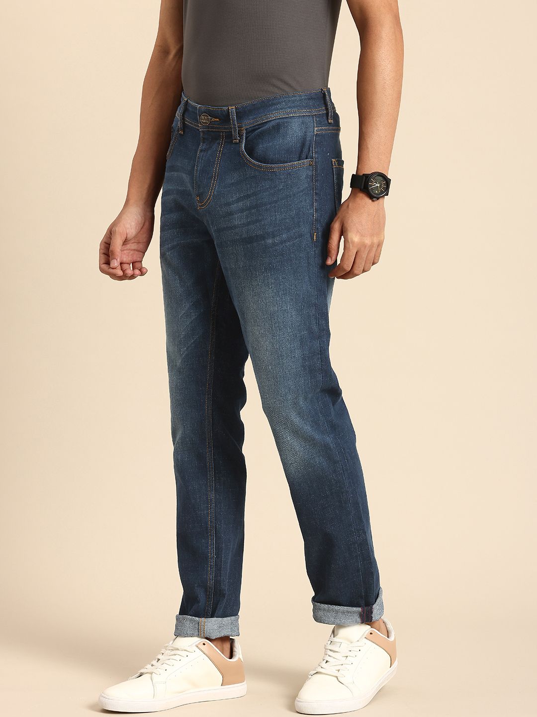 Being Human Men Slim Fit Heavy Fade Stretchable Jeans