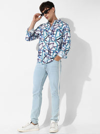 Campus Sutra Classic Abstract Printed Casual Shirt