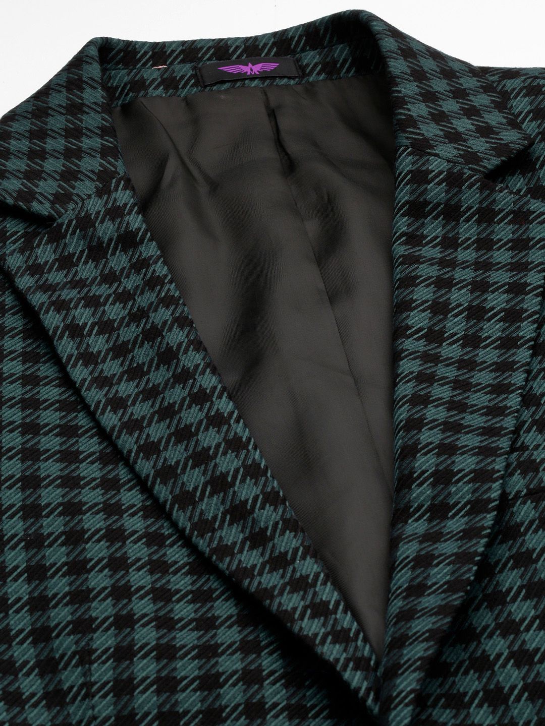 Park Avenue Checked Notched Lapel Slim Fit Single Breasted Formal Blazer