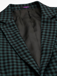 Park Avenue Checked Notched Lapel Slim Fit Single Breasted Formal Blazer