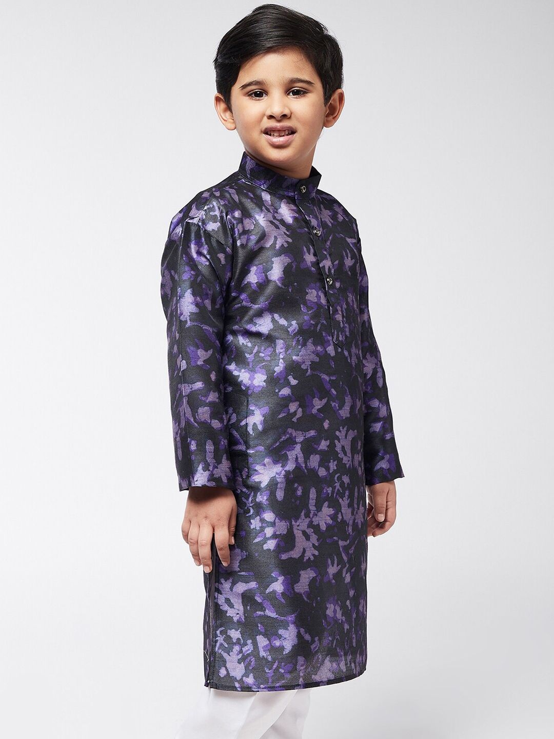 SOJANYA Boys Navy Blue Printed Kurta