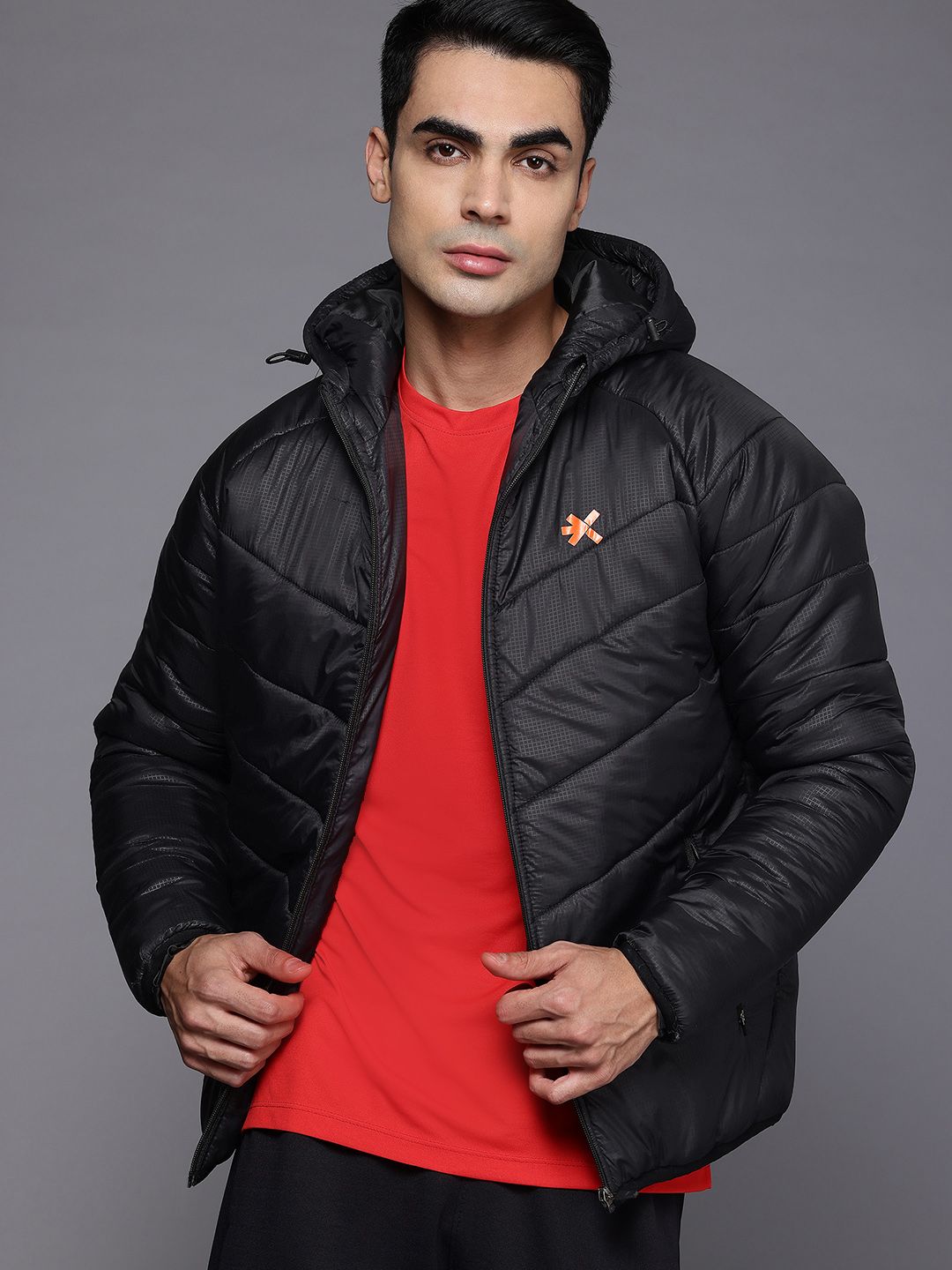 HRX by Hrithik Roshan Rapid-Dry Hooded Training Padded Jacket