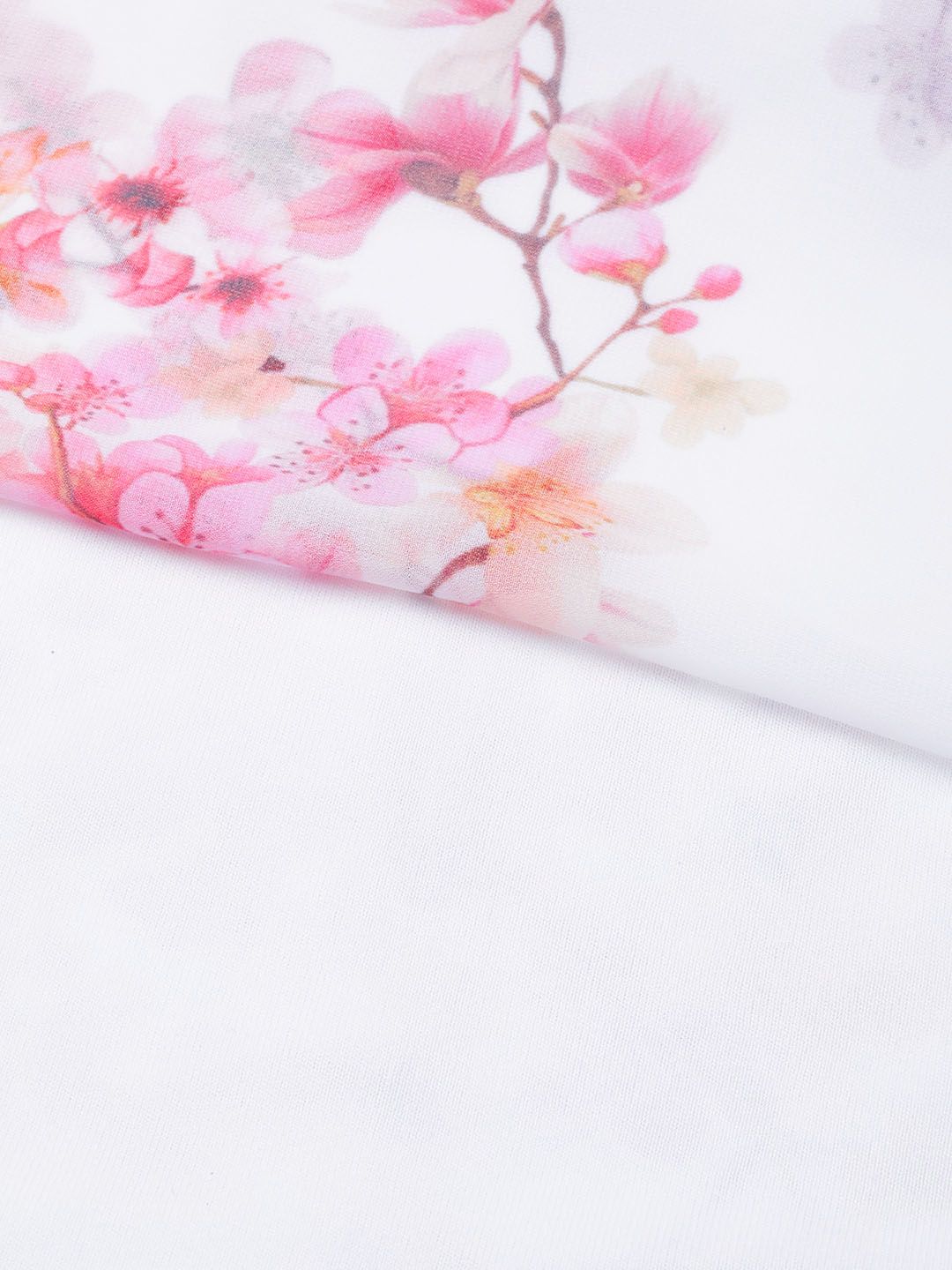 SASSAFRAS White Floral Printed Maxi Dress