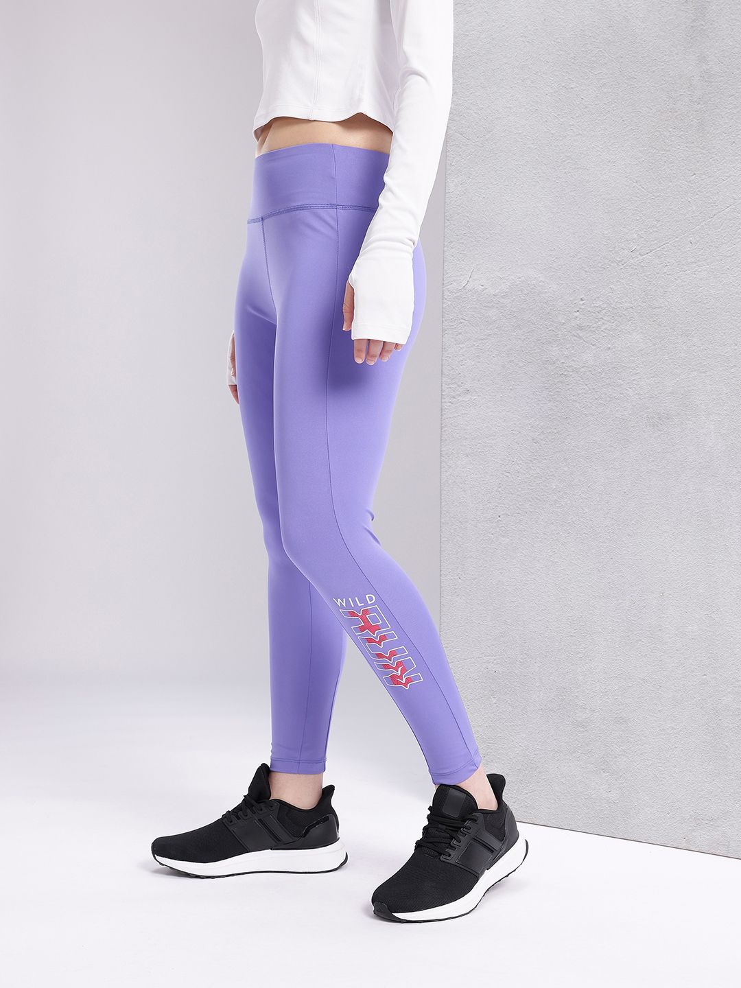 HRX by Hrithik Roshan Women Typography Print Rapid-Dry Running Tights