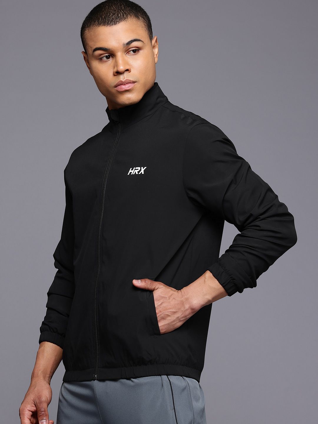HRX by Hrithik Roshan Brand Logo Print Running Jacket
