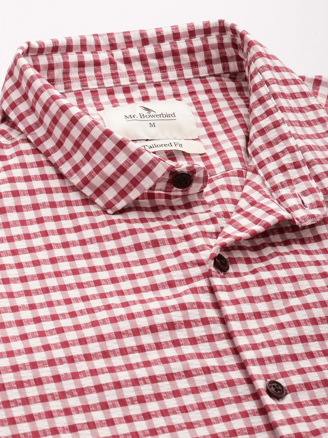 Mr Bowerbird Tailored Fit Gingham Checked Casual Shirt