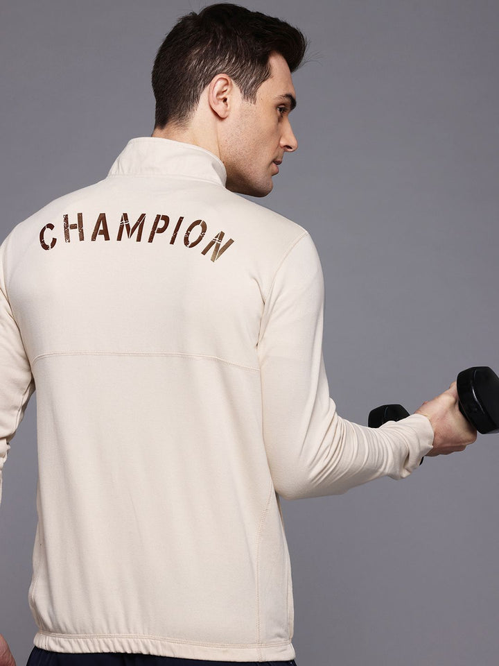 HRX by Hrithik Roshan Mock Collar Typography Printed Training Sweatshirt