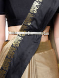 KARATCART Gold-Plated White Kundan-Studded Pearl Beaded Kamarbandh