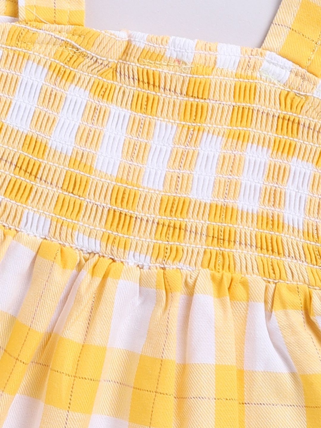 Moms Love Infant Girls Cotton Checked Fit & Flare Dress