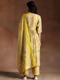 Libas Floral Printed Empire Gotta Patti Kurta with Palazzos & Dupatta