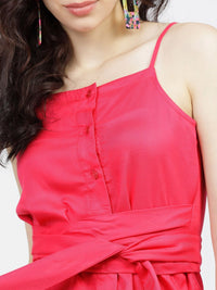 Tokyo Talkies Pink Shoulder Straps Regular Top