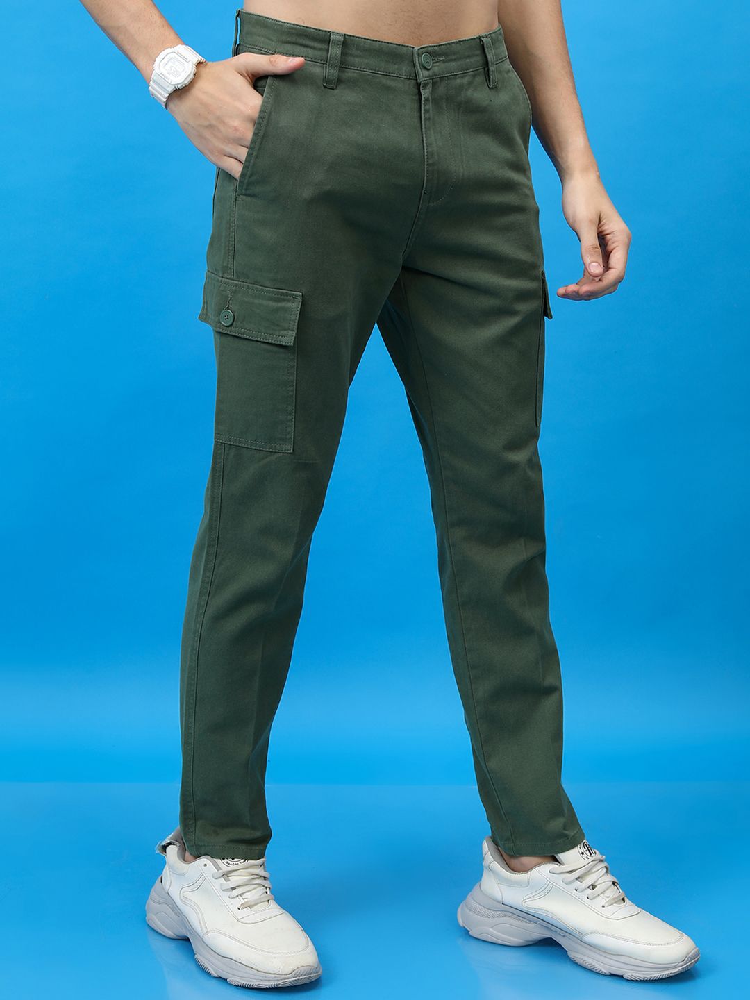 HIGHLANDER Men Tapered Fit Cargo Trousers