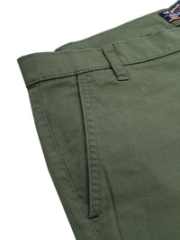 The Indian Garage Co Men Olive Green Slim Fit Solid Chinos