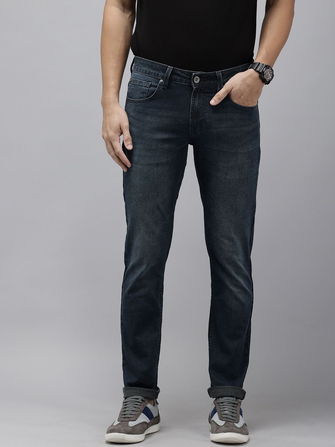 SPYKAR Men Slim Fit Low-Rise Light Fade Stretchable Jeans