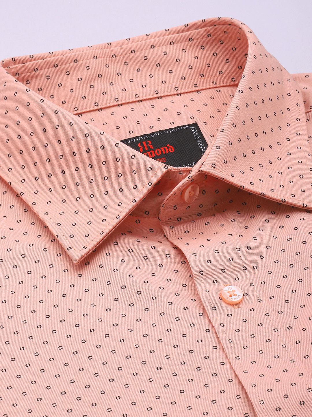 Raymond Slim Fit Geometric Printed Pure Cotton Formal Shirt